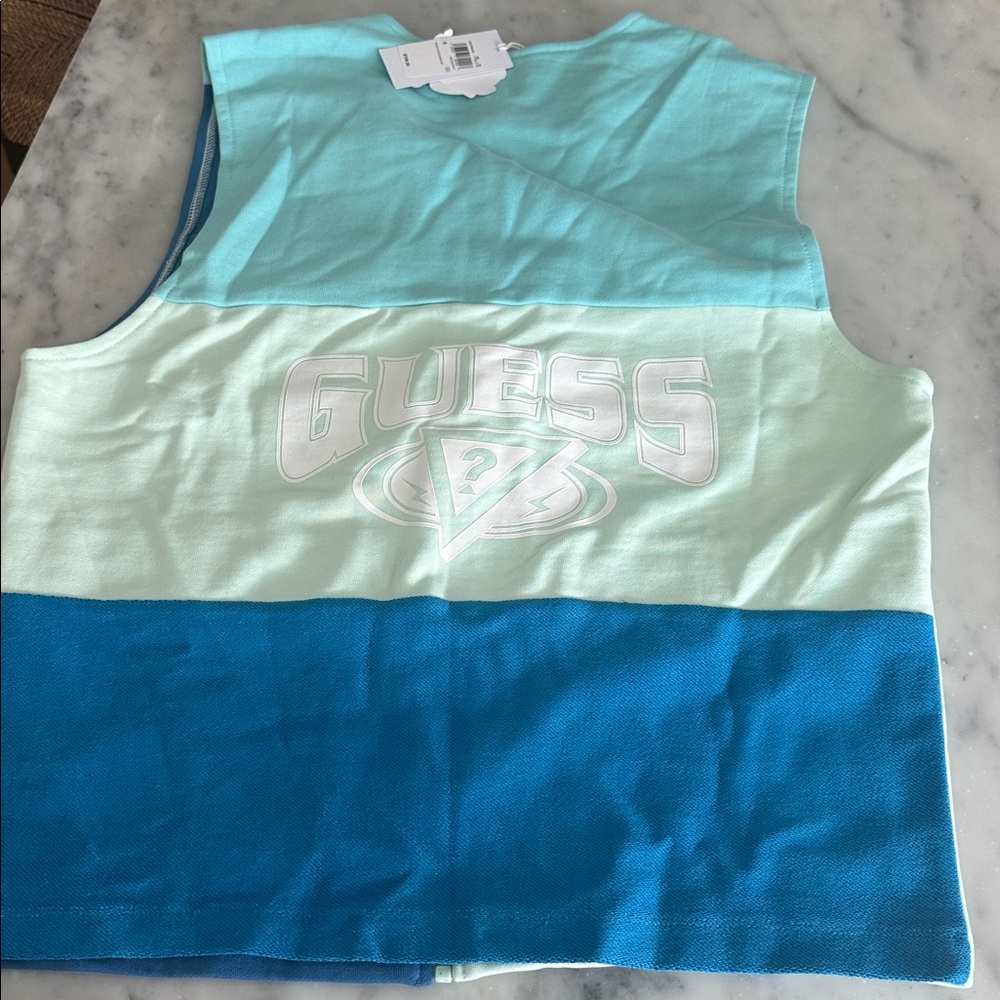 Guess x J Balvin 2020 Men's Blue and Light Blue vest - Picture 9 of 10